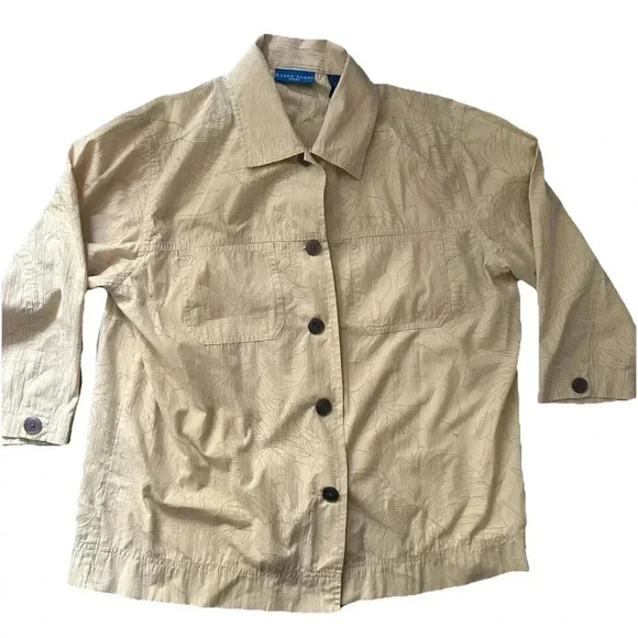 Karen Scott Sport Button Down 3/4 Sleeve Shirt Size Medium - Picture 1 of 4
